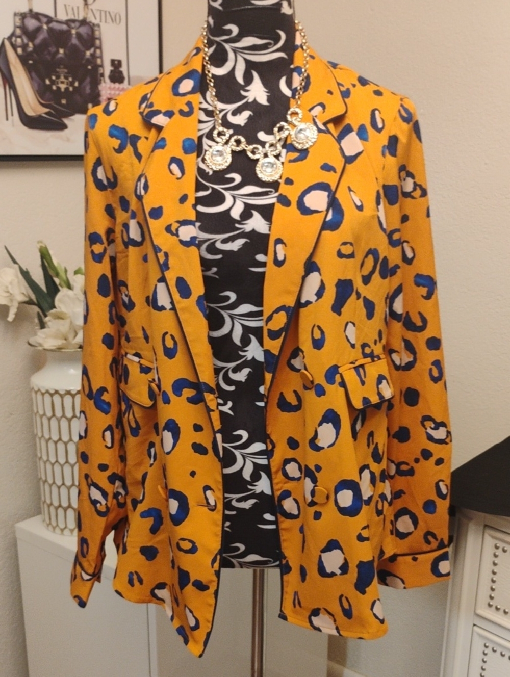 3.1 Phillip Lim For Target Mustard Yellow Leopard Print Blazer